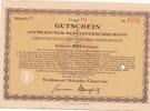 Deutschland Drittes Reich Weimar 100 Reichsmark Gutschein Aufwertungs-Schuldverschreibung Kreditanstalt Sachsen -