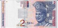Malaysia 2 Ringgit o.D. (1996-99) Banknote Geldschein unc 8,00 EUR Differenzbesteuert nach §25a UStG zzgl. 3,00 EUR Versand