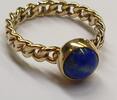 Damenring Ring Ring 585 er Gold 14 Karat Goldring mit Lapislazuli Lapis Lazuli -