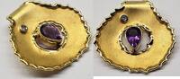 Goldanhänger 14K 585er Gold Anhänger Amethystanhänger Amethyst Brillant -