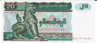 Burma 20 Kyats Banknote Geldschein -