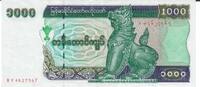 Burma 1000 Kyats Banknote Geldschein -