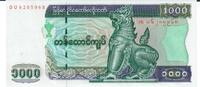 Myanmar 1000 Kyats Banknote Geldschein -