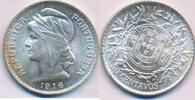 Portugal 50 Centavos Silbermünze Lisbon 835er Silber -