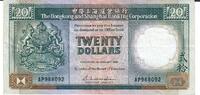 Hongkong 20 Dollars Banknote Geldschein -