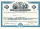 USA 1000 Dollars Shares Consumers Power Company 1996, Aktie Wertpapier -