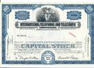 USA 100 Shares International Telephone and Telegraph Corporation 1959, Aktie Wertpapier -