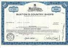 USA 100 Shares Buxton's Country Shops 1969, Aktie Wertpapier -