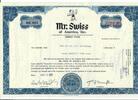 USA 25 Shares Mr. Swiss of America, Inc.1971, Aktie Wertpapier -