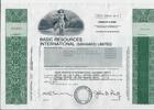 Bahamas 100 Shares Basic Resources International (Bahamas) Limited 1985, Aktie Wertpapier -