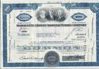 USA 100 Shares Marquette Cement Manufacturing Company 1973, Aktie Wertpapier -