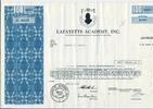 USA 100 Shares Lafayette Academy, Inc. 1972, Aktie Wertpapier -