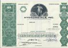 USA 100 Shares Hydrometals, Inc. 1972, Aktie Wertpapier -