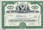 USA 100 Shares General Foods Corporation 1971, Aktie Wertpapier -