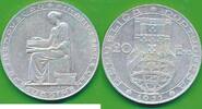 Portugal 20 Escudos Silbermünze Lisbon 800er Silber Finanzreform -