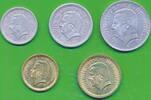 Monaco 1 2 5 Francs Münzen Lot 5 Stück Aluminum Bronze Ludwig II. (1922-1949) -