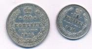 Russland Lot 10 und 20 Kopeken 1915, Nikolaus II. -
