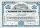 USA 100 Shares Richfield Oil Corporation 1964, Aktie Wertpapier -