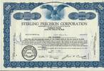 USA 100 Shares Sterling Precision Corporation 1961, Aktie Wertpapier -