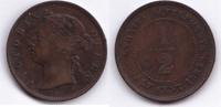 Straits Settlements 1/2Cent Victoria, 1837-1901 ss-vz kl. Randfehler -