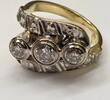 Goldring , bicolor Brillantring Diamant 585 14 Karat Gold Brillant 0,75 Ct Damenring Ring -