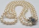 Perlencollier Kette Zweireihige Perlenkette Akoya Perlen Collier 18K 750 er Gold L: 45 cm -