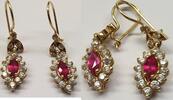 Ohrringe Ohrschmuck Ohrringe 585er Gold 14 Kt Goldohrringen mit Farbsteinen -