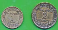 Frankreich 1 und 2 Francs 2 Stück Münzen -