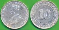 Straits Settlements 10 Cents Münze - Georg V. 1910-1936 Malaysia -