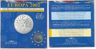 Frankreich 1/4 Euro Silbermünze Europa- Auf die Einführung des Euro , im Originalefolder -