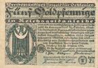 Deutschland Deutsches Reich 5 Goldpfennig Notgeldschein Notgeld Breslau (Schlesien) -