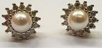 Ohrringe Ohrschmuck Perlenohrstecker 585, 14K Gold mit Brillanten 0,58 Ct Akoya Perlen -