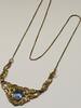 Kette Collier Antik Collier Biedermeier Schaumgold Halskette L: ca. 45 cm, blauer Farbstein -