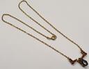 Goldcollier Granatschmuck Granatkette Kette 14K 585er Gold Goldkette L: 41 cm -