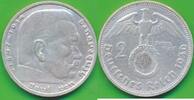 Deutschland Drittes Reich 2 Reichsmark Mark Münze Paul von Hindenburg -