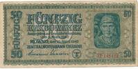 Deutschland Ukraine Drittes Reich 50 Karbowanez , Zentralnotenbanknote Geldschein Banknote KN 6Stellig Besatzungsausgabe -