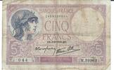 Frankreich 5 Francs Banknote Geldschein -