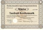 Bochum Tausend Reichsmark Aktie Westfalie Dinnendahl Gröppel -