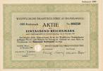 Hamm 1000 Reichsmark Aktie Westfälische Drahtindurstrie -