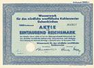 Gelsenkirchen Tausend Reichsmark Aktie Wasserwerk für das nördliche westfälische Kohlenrevier -