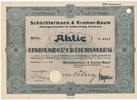 Dortmund 100 Reichsmark Historische Aktie Schüchtermann & Kremer - Baum -