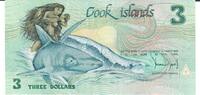 Cook Inseln 3 Dollars Banknote Geldschein -