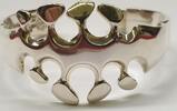 Armreif Unikat Vintage Breiter Armreif mit Motiv, Damenarmreif Sterling 925er Silber -