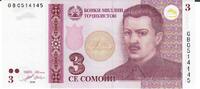 Tadschikistan 3 Somoni Banknote Geldschein -