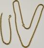 Goldschmuck Set 2 teilig 2 teiliges Set Collier Armband Kordelkette Kordelarmband 333er Gold 8 Karat -