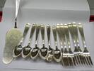 Kuchenbesteck Silberbesteck 800er Silber 3 teilig WMF 7200 Hammerschlag -