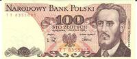 Polen 100 Zloty Banknote Geldscheine -