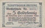 Deutschland Deutsches Reich 5 Goldpfennig Notgeld Schiffbek Schleswig-Holstein, Verlag der Schiffbeker Zeitung -