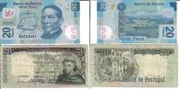 Portugal und Mexiko 20 Escudos und 20 Pesos Banknote Geldscheine 20 Escudos 1964 (IV) und 20 Pesos (II-) 2006 2 Scheine -