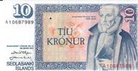 Island 10 Kronur Banknote Geldscheine -
